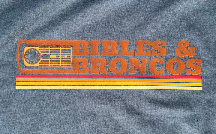 Bibles and Broncos Slate Blue/Orange